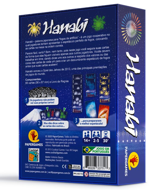 Jogo Hanabi Papergames Ioi De Pano Brinquedos Educativos