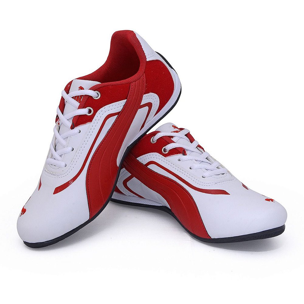 T Nis Puma Ferrari New Branco E Vermelho Masculino Loja De Cal Ados