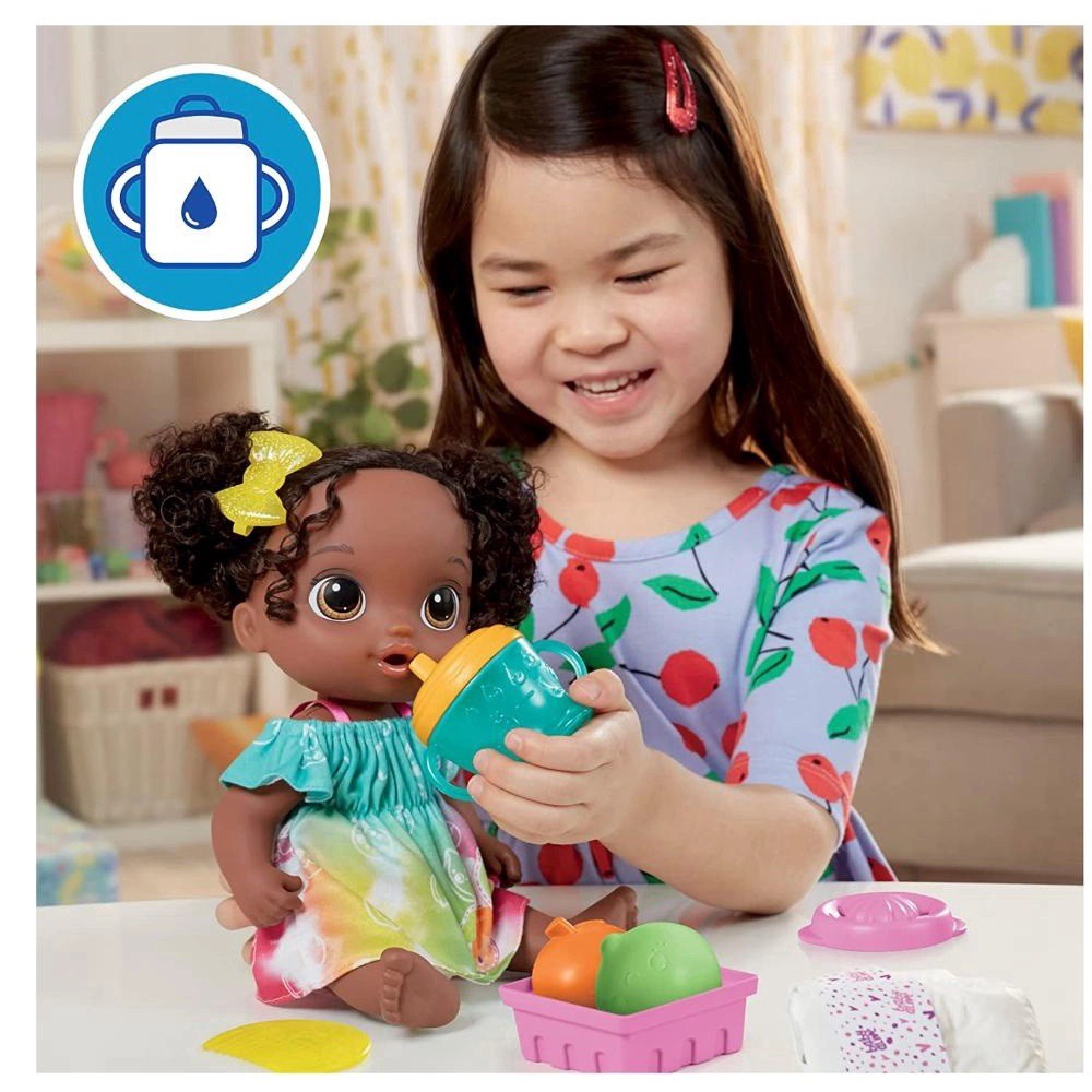 Boneca Baby Alive Hora Do Suco Negra F7358 Hasbro Real Brinquedos