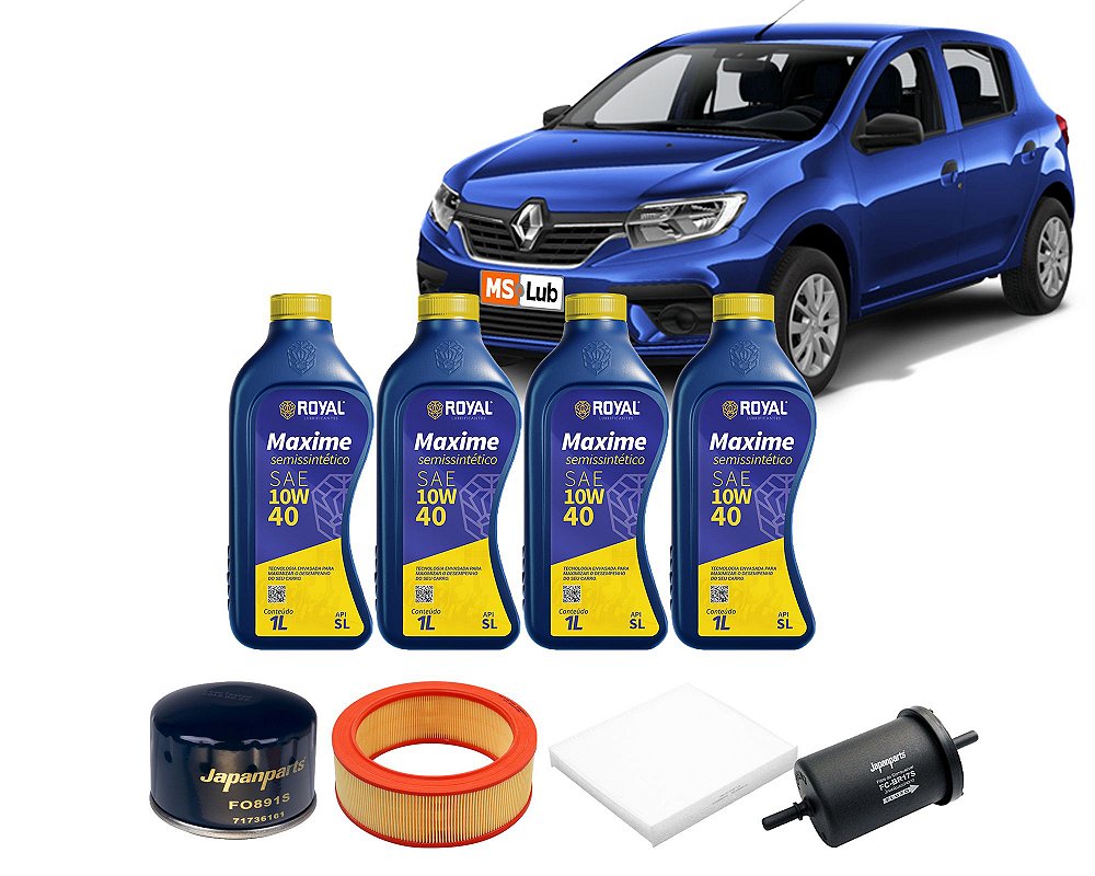 Kit Óleo Royal 10w40 Renault Sandero 1 6 8v Flex 2011 A 2013 MSLub