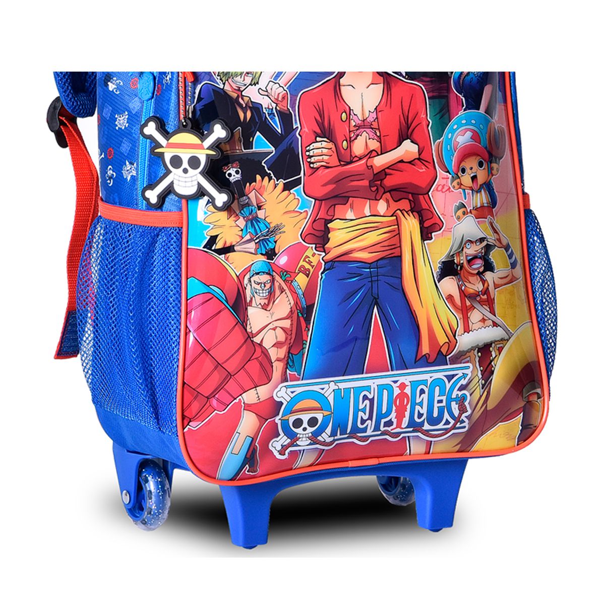 Kit Mochila De Rodinhas Estojo Duplo One Piece Azul Shop Macrozao