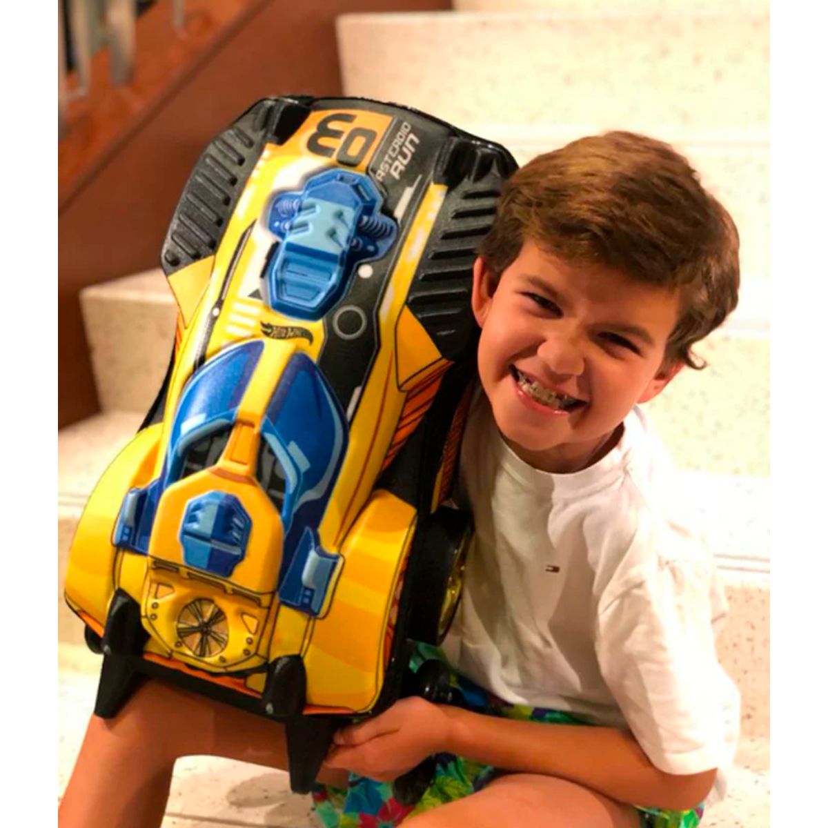 Mochila De Rodinhas D Infantil Hot Wheels Dune Dourada AS Shop Macrozao
