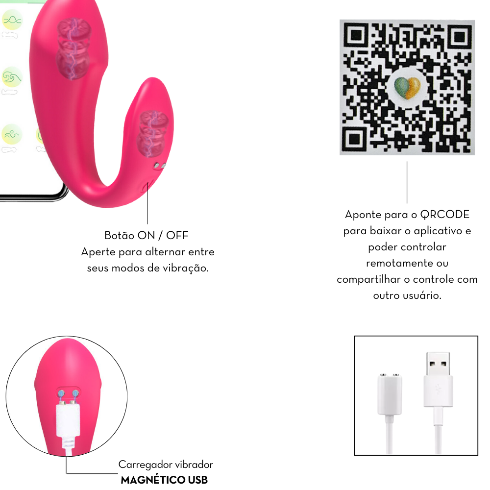 Vibrador Duplo Motor Grande Recarreg Vel Controle Via App Apoloex Sex