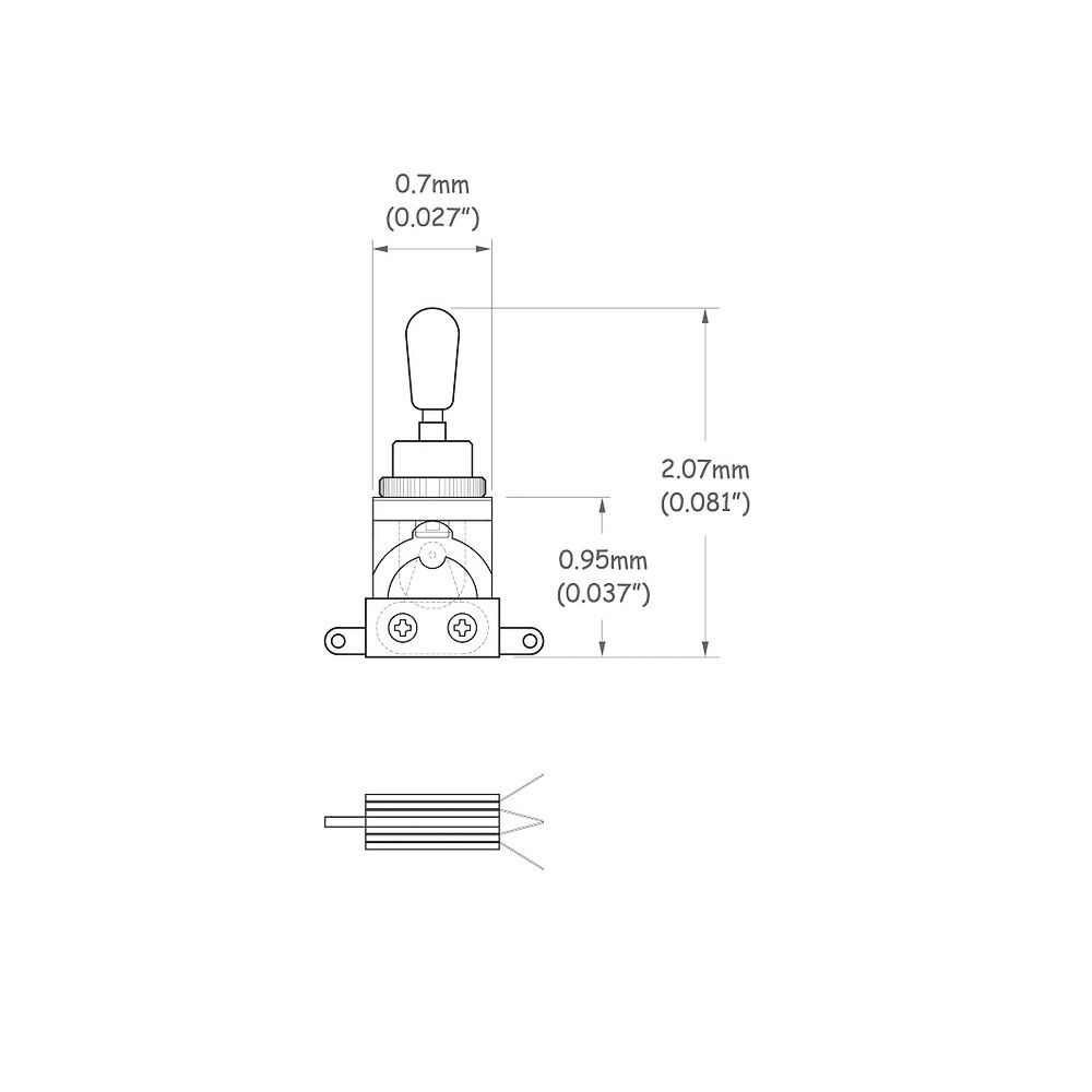 Chave seletora 3 posições curta Gibson Les Paul BTG Spirit Kosmon