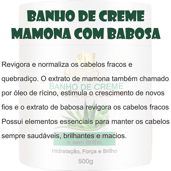 Comprar Creme Mamona Babosa H Bito Cosm Ticos Cabelo Saud Vel Atacado