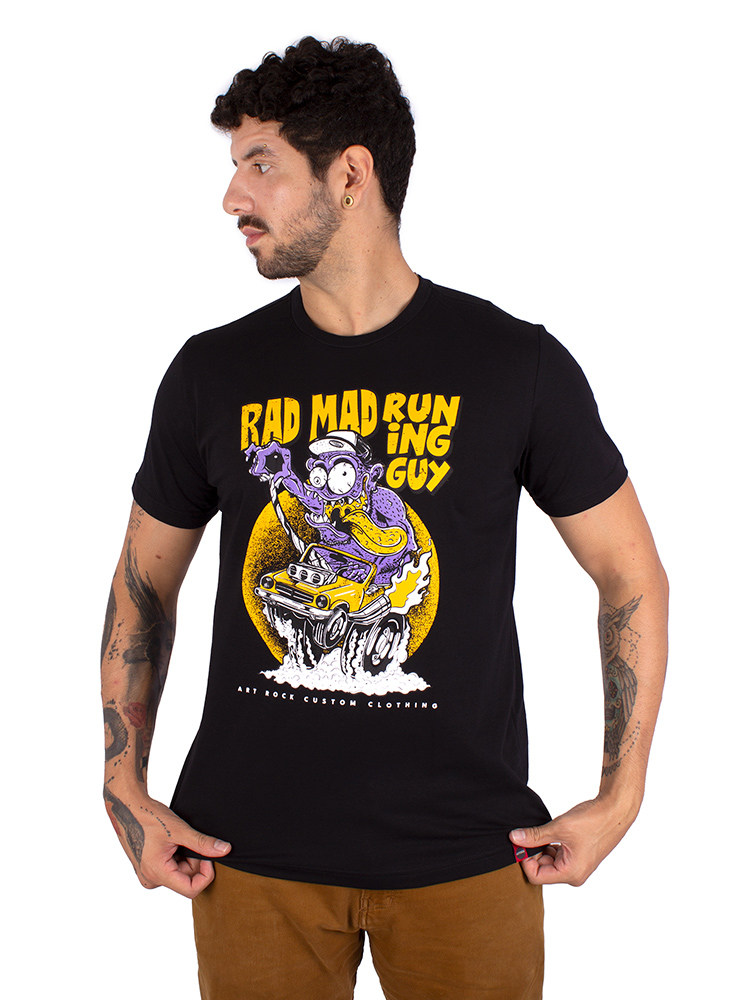 Camiseta Rad Mad Guy Preta Art Rock Camisetas Receba Em Casa