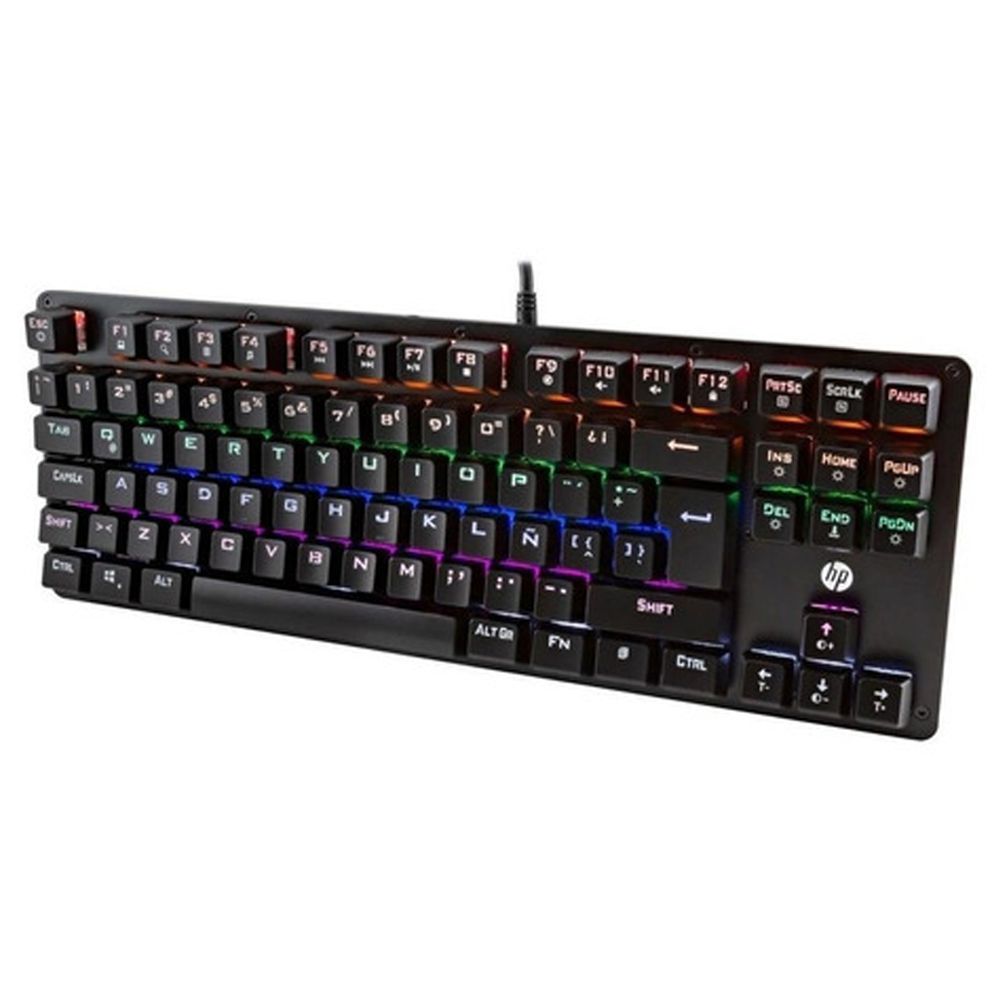 Teclado Mec Nico Gamer Hp Gk Led Usb Switch Blue Painel De Metal