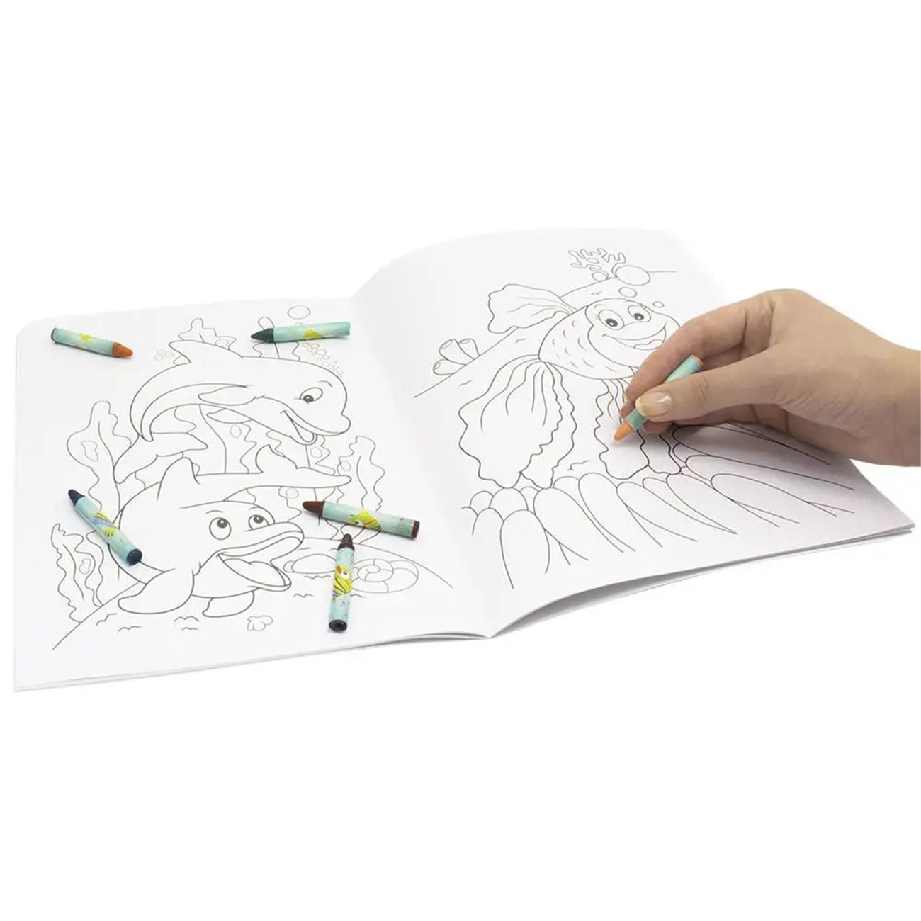 Livro Cores Em Acao Oceano Para Colorir Mega Impress Papelaria