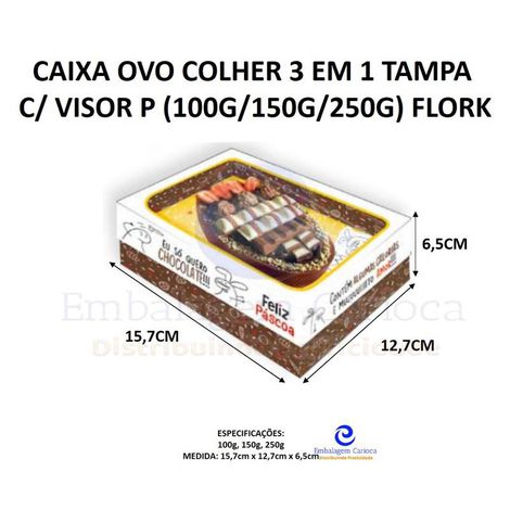 Caixa Ovo Colher Em Tampa C Visor P G G G Flork C