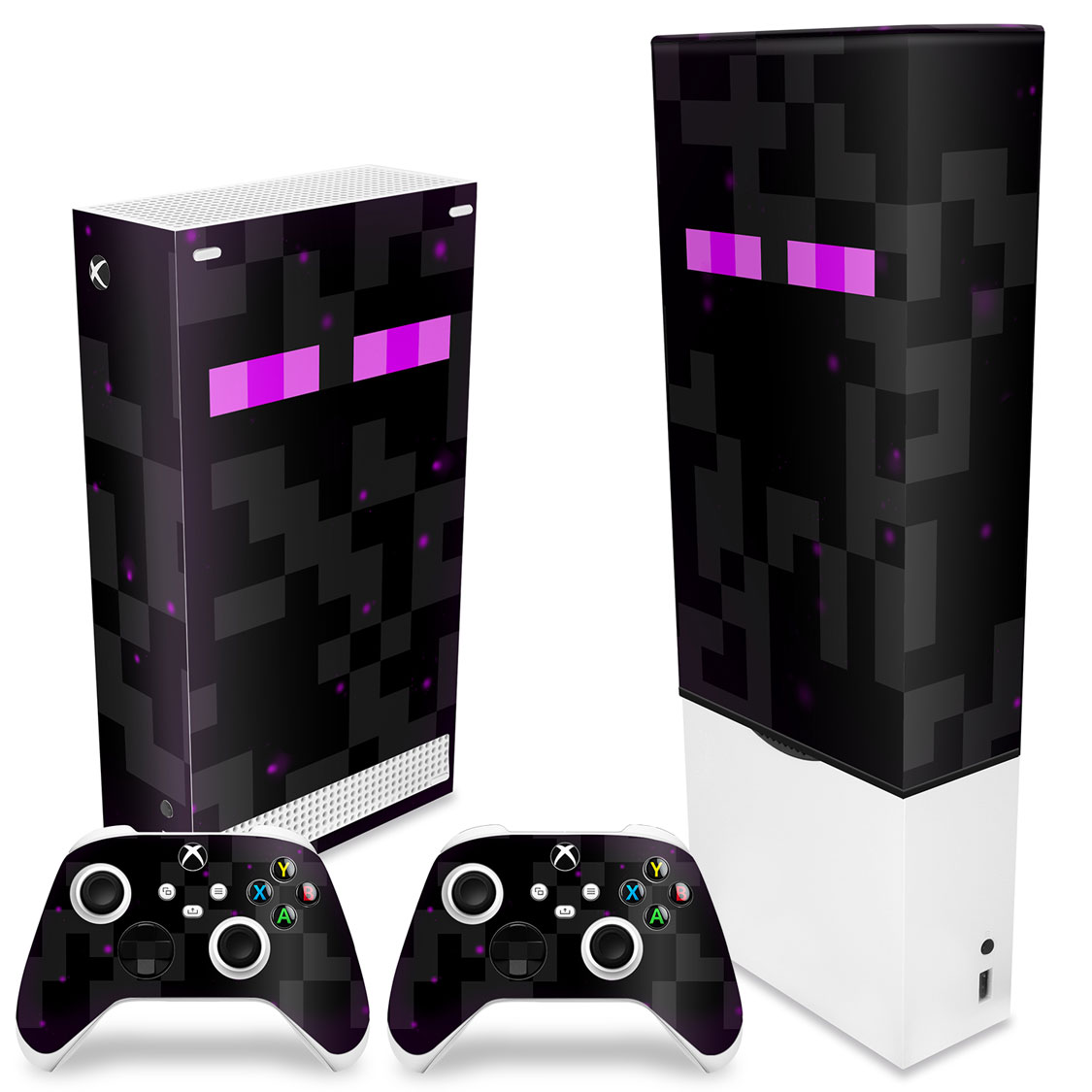 Kit Xbox Series S Capa Anti Poeira E Skin Minecraft Enderman Pop