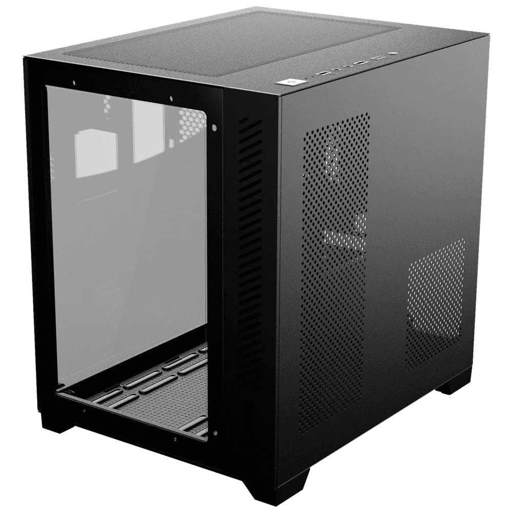 Gabinete Pcyes Forcefield Black Vulcan Mid Tower M Atx Frontal E