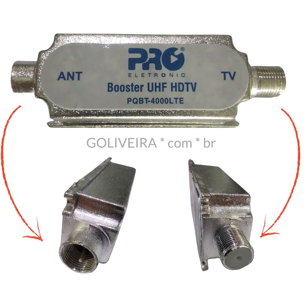 Antena Digital Externa Para Tv Yagi PROHD 1118 Booster PQBT 40Dbi