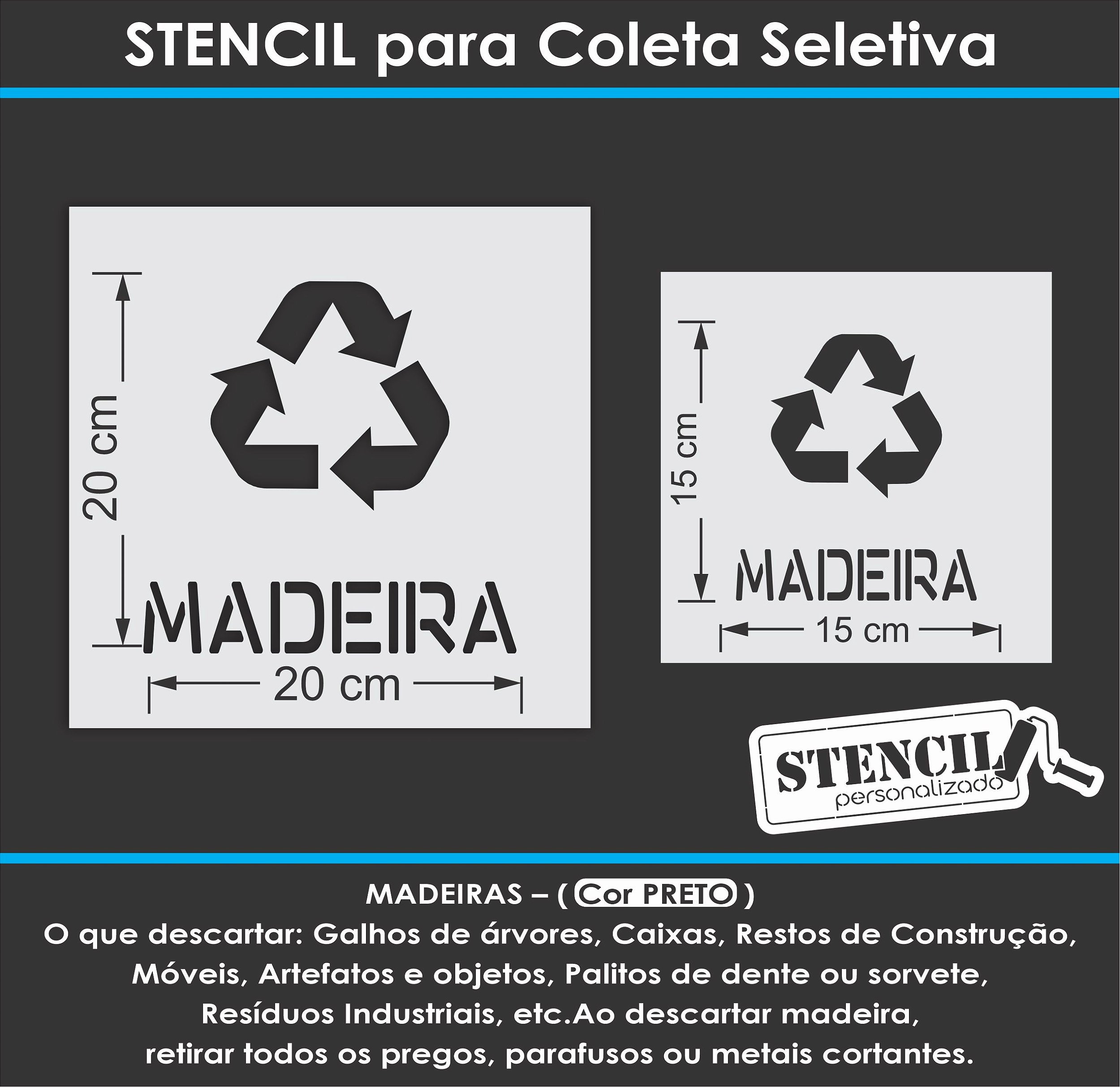 Stencil Para Coleta Seletiva Stencil Personalizado Gabarito E Moldes