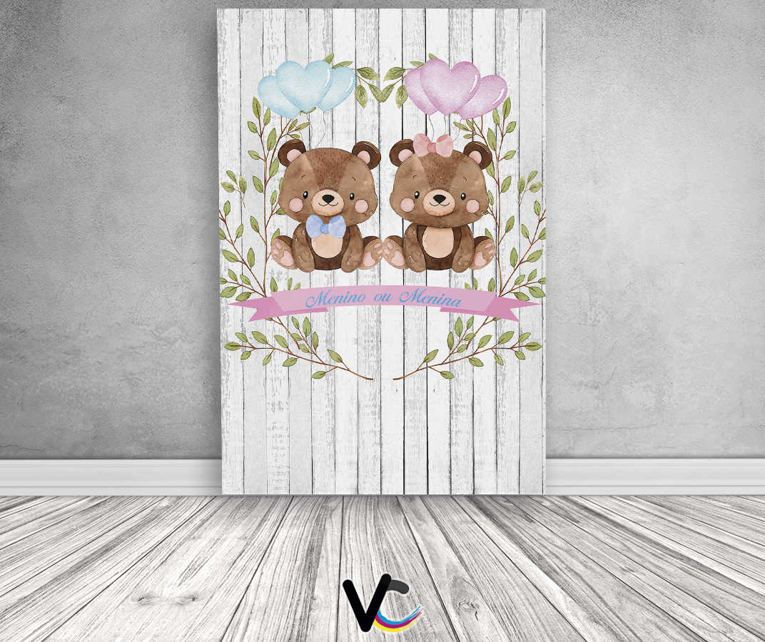 Painel De Festa 3d Vertical 1 50x2 20 Bosque Cute Folhas Revelação