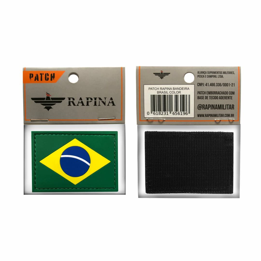 Patch Bandeira Do Brasil Estilizada Rapina Militar Artigos Militares