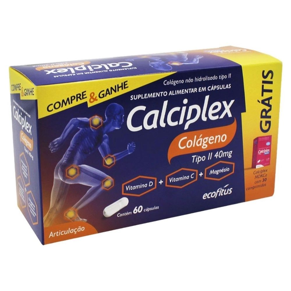 Calciplex Colágeno Tipo II 40mg 60 Cápsulas Calciplex MDKCa 30