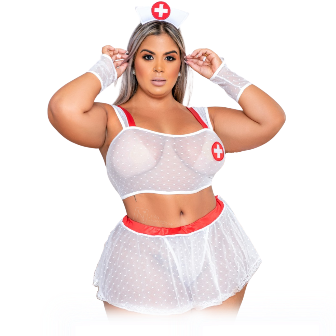 Fantasia Enfermeira Sexy Plus Size Nah Intimidade