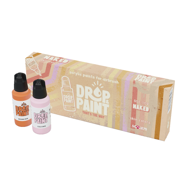 Conjunto Tintas Acrílicas Drop Paint NAKED Scale75 Box x8 17ml