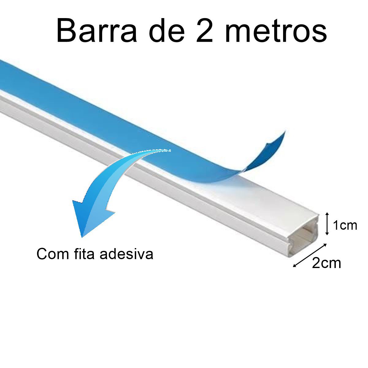 Canaleta 20x10mm C Fita Adesiva 2m Branca Inova Pro Fácil Alumbra