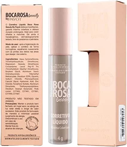 Corretivo Líquido HD Boca Rosa Beauty By Payot 1 Jasmim Madamme s