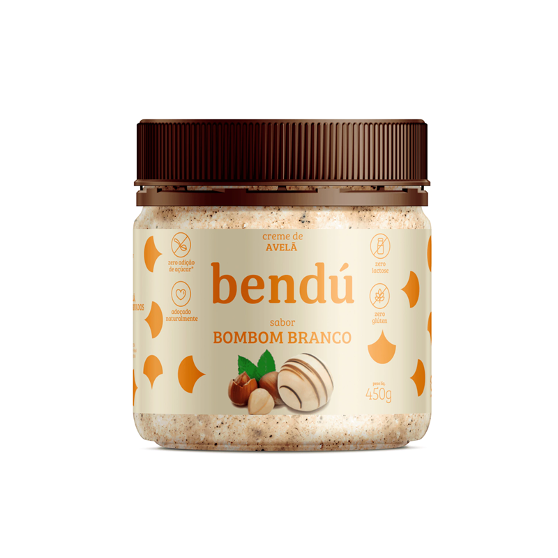 Creme de Avelã BOMBOM BRANCO 450g Bendú Jamal Suplementos Os