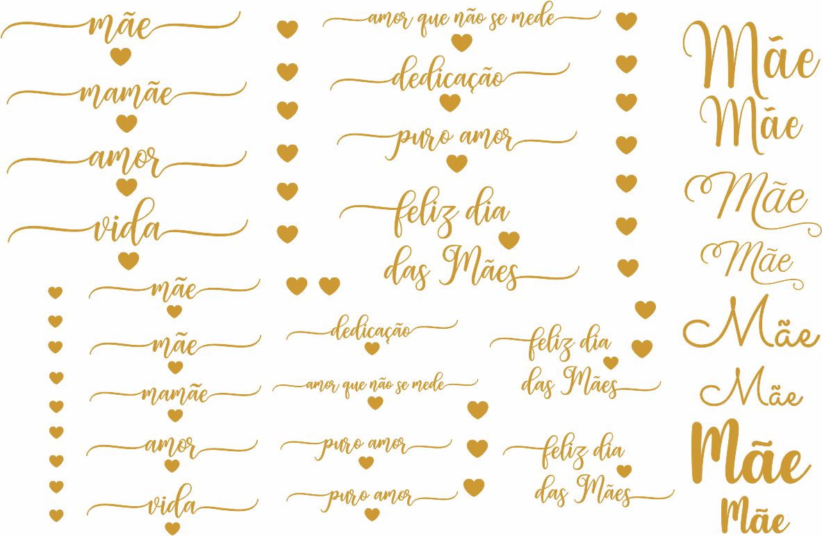 Decalque Para Porcelana Dia Das M Es Lettering Ouro Decalcor