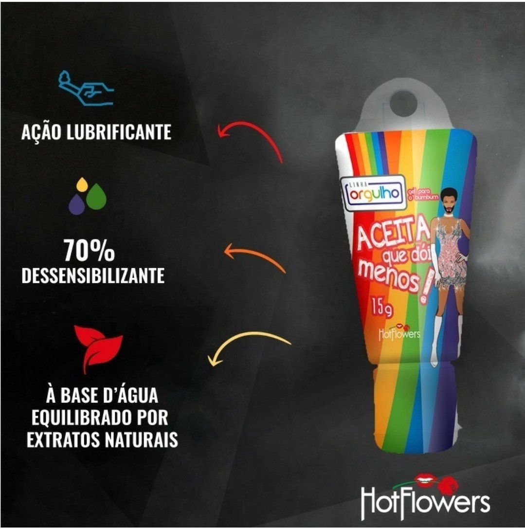 HOT FLOWERS ACEITA QUE DÓI MENOS ANESTÉSICO E EXCITANTE ANAL 15GR