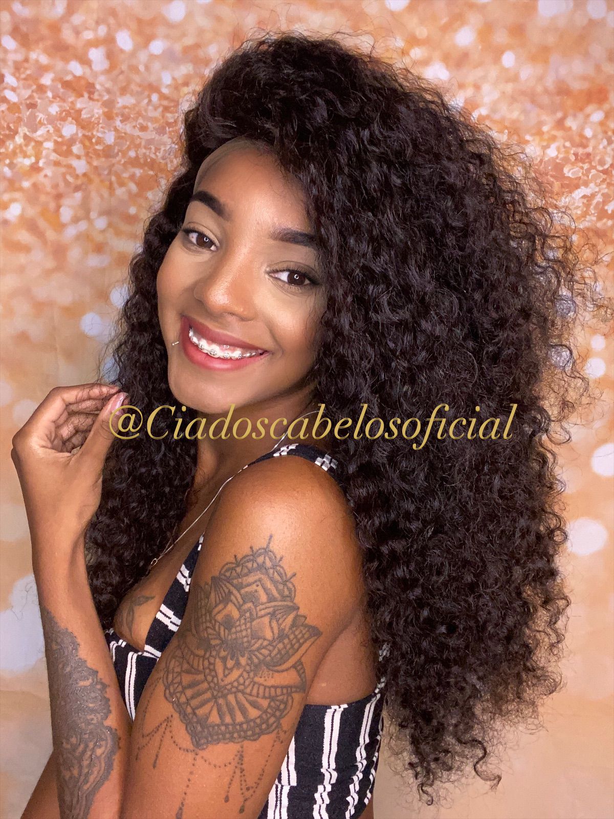 Peruca Lace Front Cabelo Humano Cacheada Crespa Afro Dani Cia Dos