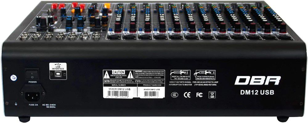 MESA 12 CANAIS DBR DM12 USB OPSOM Áudio Profissional 35 Anos