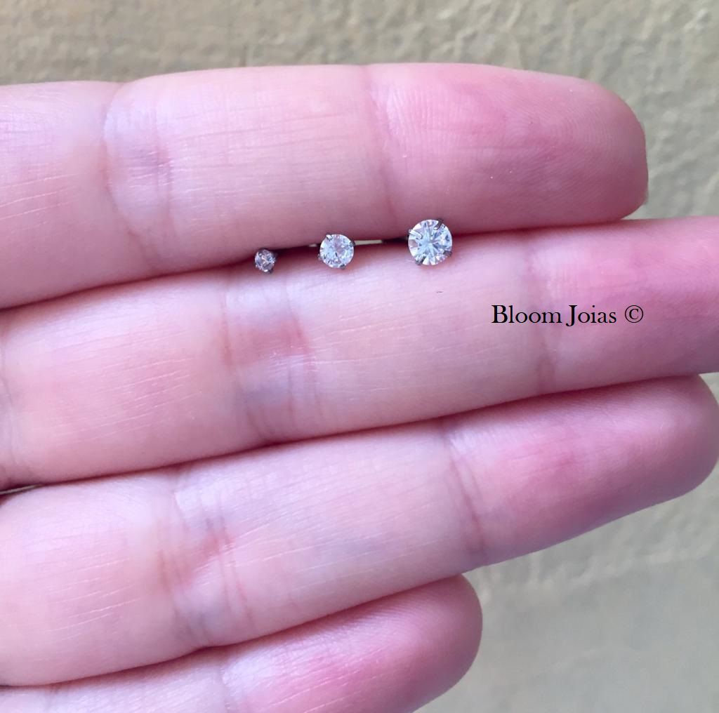 Kit Unidades Piercing Tit Nio Tragus Flat Labret