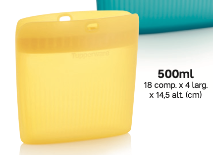 Tupperware Bolsa de Silicone Ultimate P 500 ml Amarelo Mãe Casei e