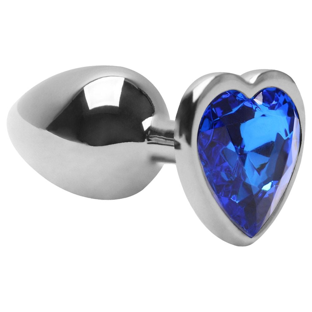 Plug Anal De Aço Inoxidável Cromado Pedra Formato Coração Tamanho Insanne Angel os