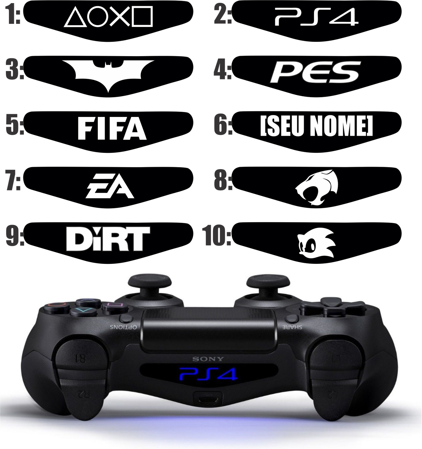 Adesivo Vinil Light Bar Ps4 (adesivo Para Controle Do Ps4) - R$ 4,50 em ...