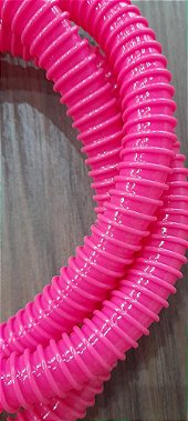 MANGUEIRA PLASTICA HELIX ROSA/BRANCO