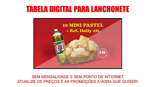 Tabela Digital Para Lanchonetes E Lancheteria Sem Mensalidade Menu