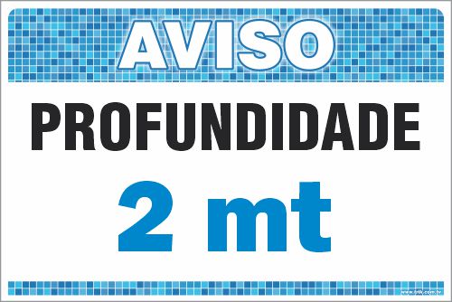 Placa De Aviso De Piscina Profundidade Mt Trik