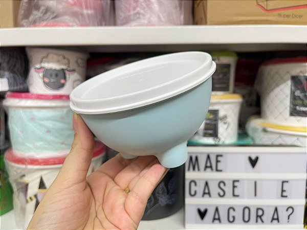 Tupperware Pote para Servir 450 ml Aquamarine Mãe Casei e Agora