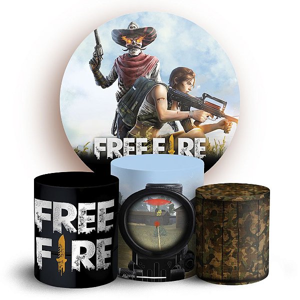 Kit Redondo E Trio Free Fire Sublimado D Sublitex Pain Is