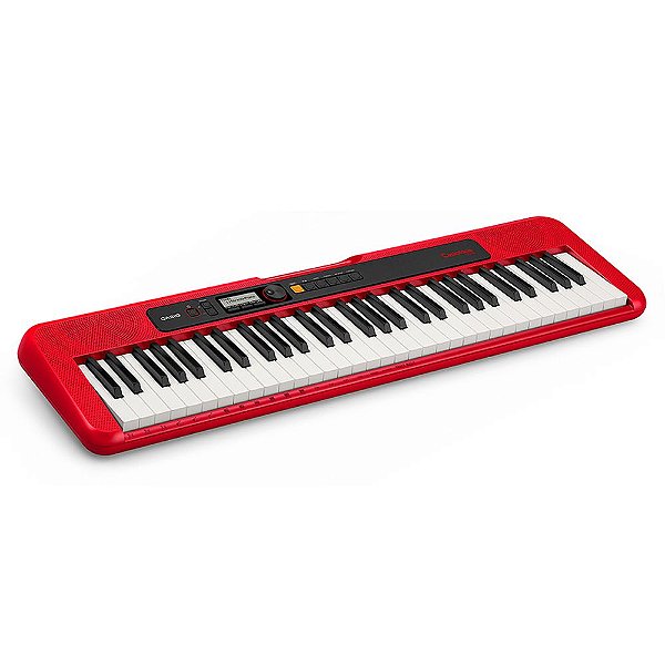 Kit Teclado Casiotone CT S200 Vermelho Bag E Suporte X