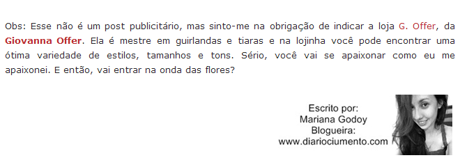 Blogs de moda que mostraram as coroas de flores da G. Offer em 2013 e 2014