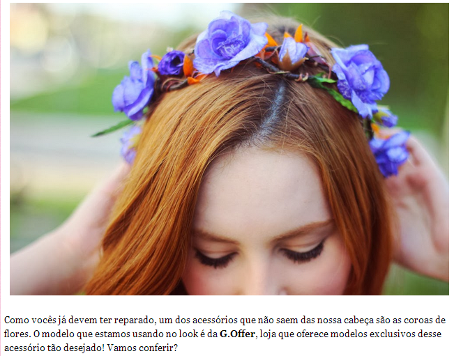 Blogs de moda que mostraram as coroas de flores da G. Offer em 2013 e 2014