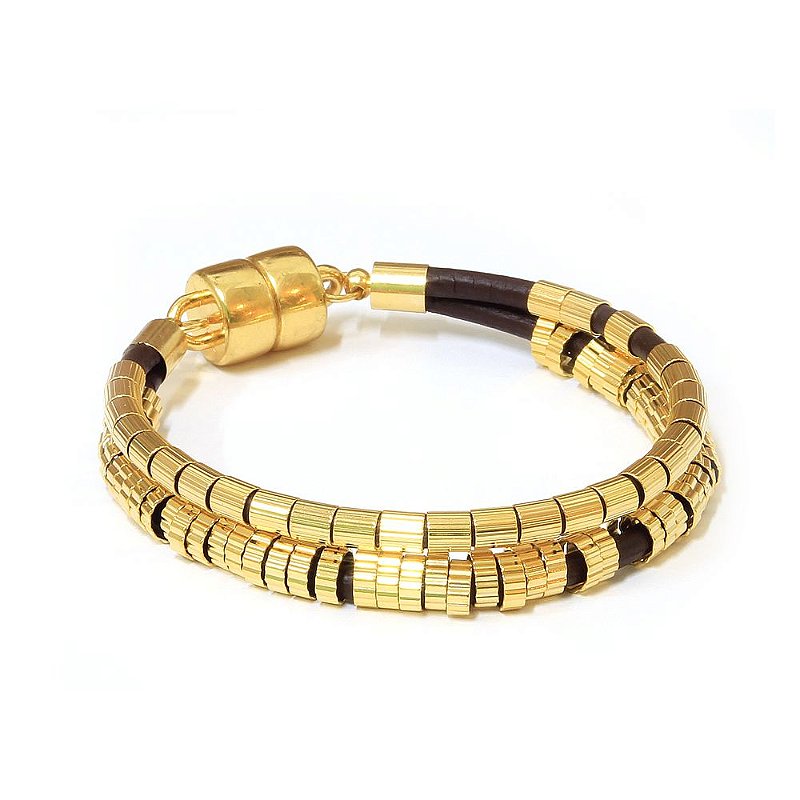 Pulseira Lourdes Dourado Grace Almeida Bijoias Design Autoral