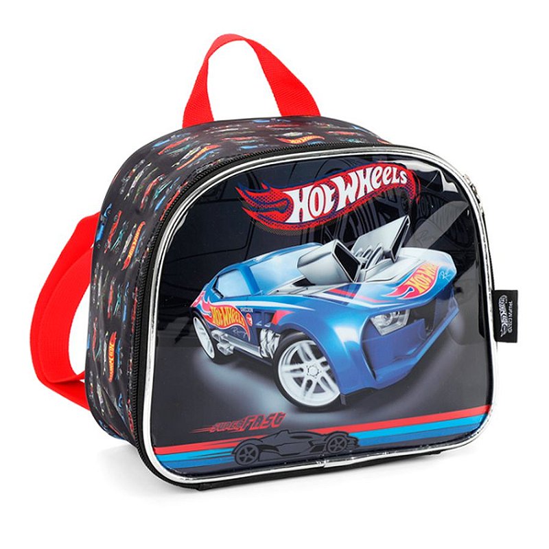 Lancheira Térmica Hot Wheels Escolar Preto Luxcel Shop Macrozao