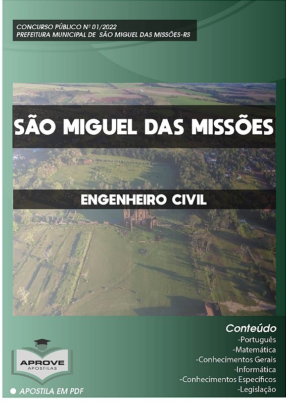 APOSTILA SÃO MIGUEL DAS MISSÕES ENGENHEIRO CIVIL Aprove Apostilas