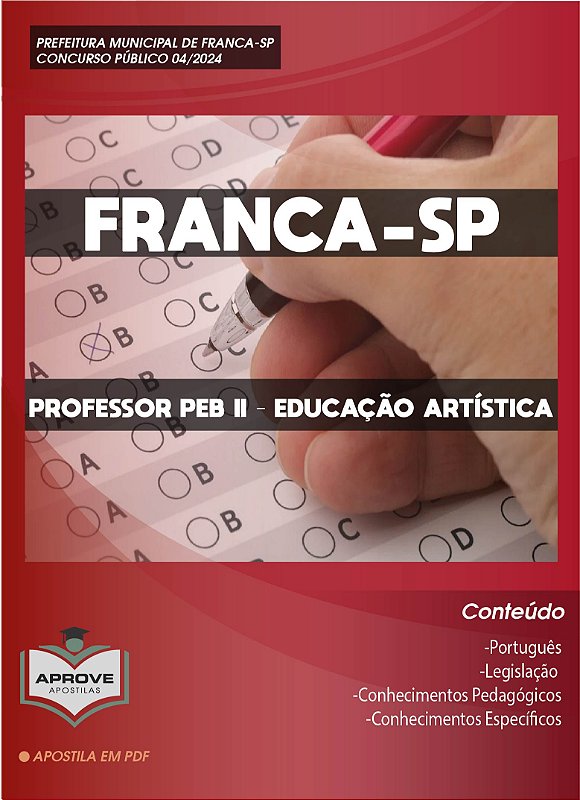 Apostila Franca Professor Peb Ii Educa O Art Stica Aprove Apostilas