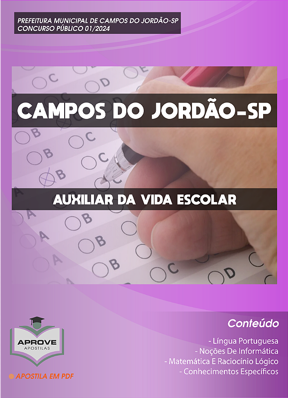 Apostila Campos Do Jord O Auxiliar Da Vida Escolar Aprove Apostilas