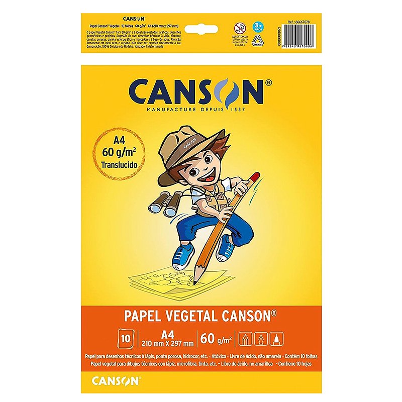 Papel Vegetal Liso A G Folhas Canson Acalanto