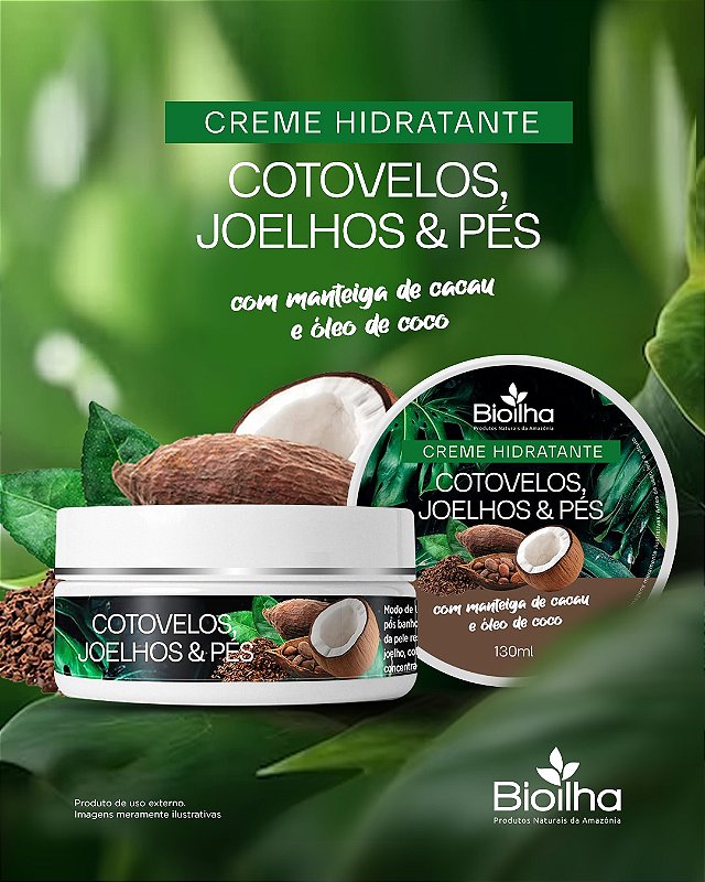 Creme Hidratante para Pés Cotovelos e Joelhos Bioilha Bioilha