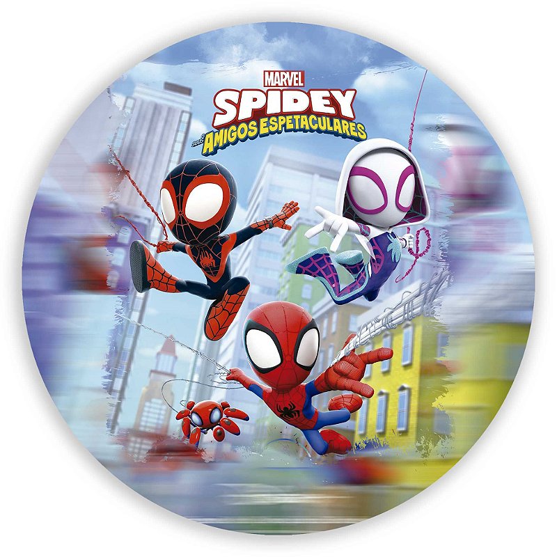 Painel Redondo Spidey E Seus Amigos Sublimado D Sublitex