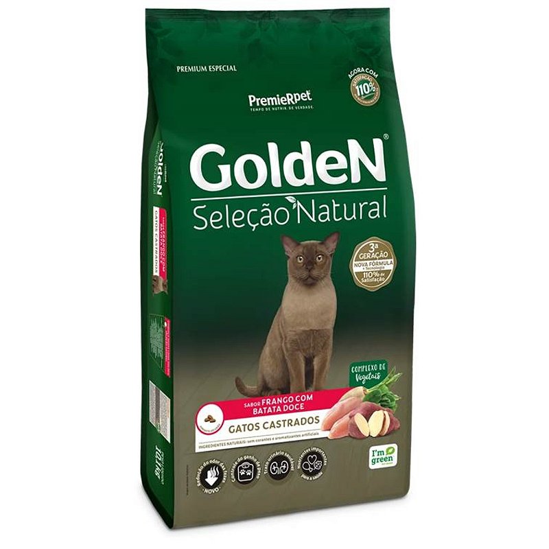 Golden Sele O Natural Gato Castrado Frango Batata Doce Kg O Seu Pet